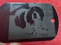 Gravure sur métal, plaque 5 cm sur 3 cm 10€