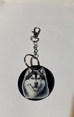 Porte-clés avec photo de chien Husky 6€