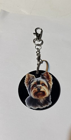 Porte-clés avec photo de chien Yorkshire 6€