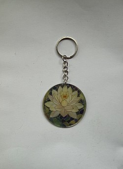 Porte-clés diamètre 5 cm avec fleur 4€