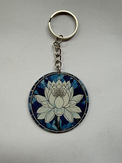 Porte-clefs diamètre 5 cm avec fleur 4€