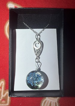 Collier avec cercle en verre, arbre de vie