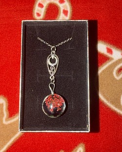 Collier avec cercle en verre, arbre de vie