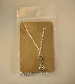 Collier avec goutte d’eau, pendentif en forme de cœur et lettre B