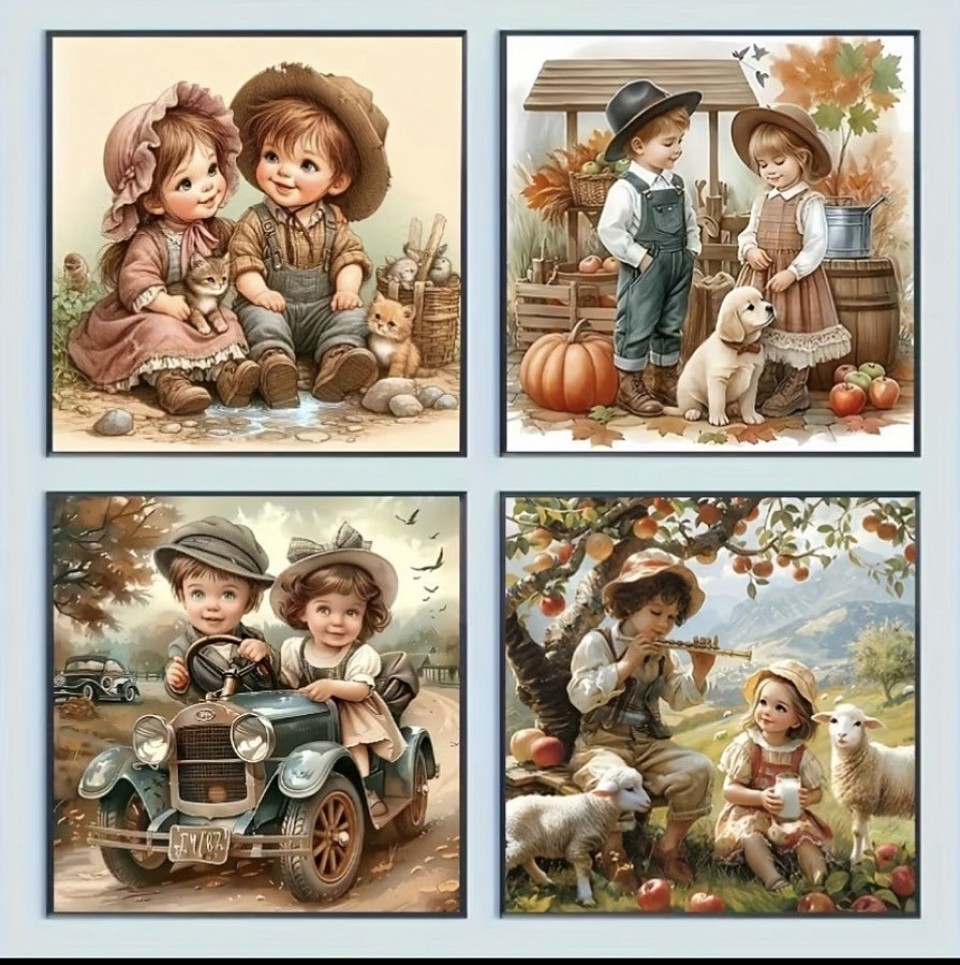 diamond painting 4 pièces 20cmX20cm 10€ numéro 16 3D