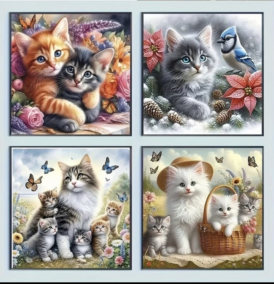 diamond painting 4 pièces 20 cm X 20cm 10€ numéro 17 3D