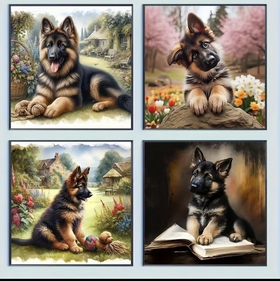 diamond painting 4 pièces 20cm X 20cm 10€ numéro 18 3D