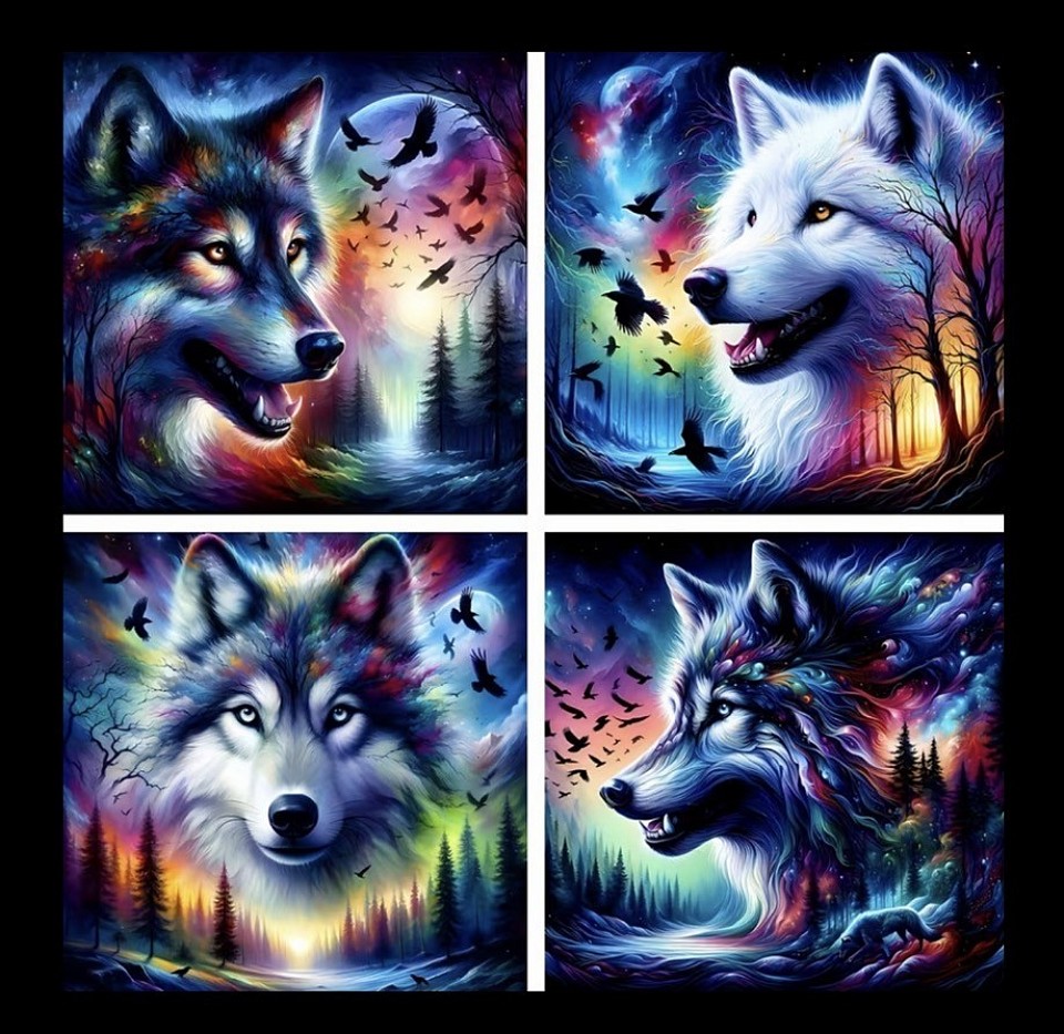 diamond painting  4 pièces 20cm X 20cm 10€ numéro 19 3D