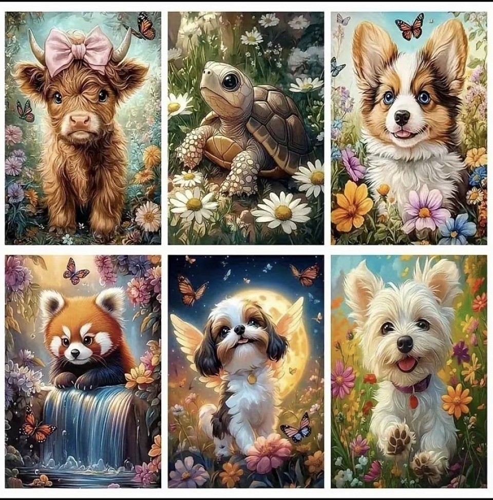 diamond painting  6 pièces 20cm X 30cm 15€ numéro 20