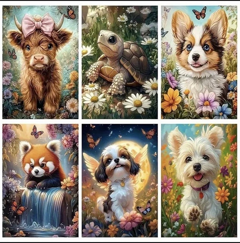 diamond painting  6 pièces 20cm X 30cm 18€ numéro 20 3D