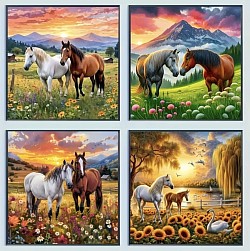 diamond painting 4 pièces 30cm X 30cm 20€ numéro 21 3D